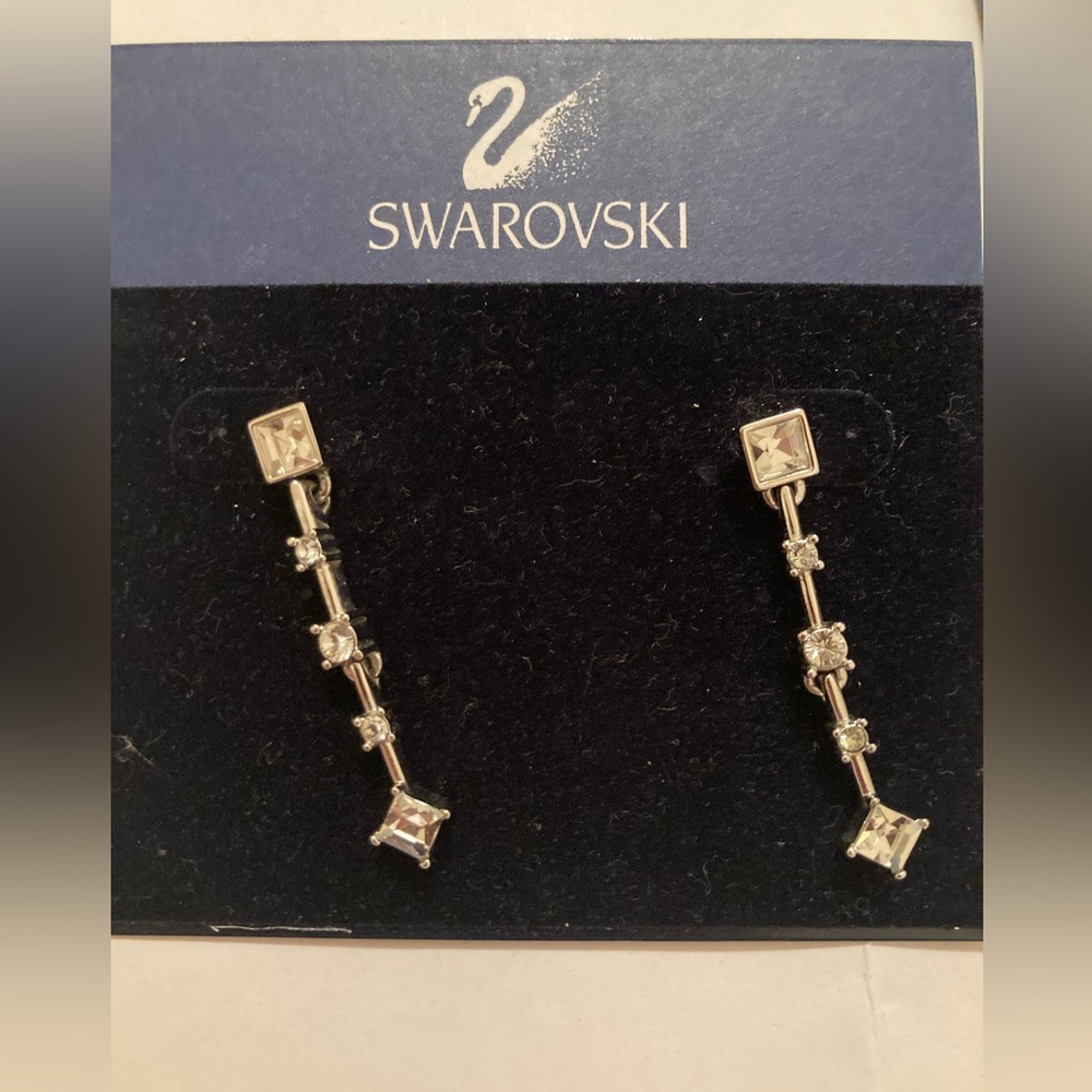Swarovski Silver Crystal Drop Earrings